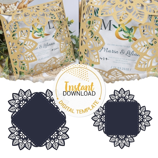 Four Fold Invitation Template Etsy