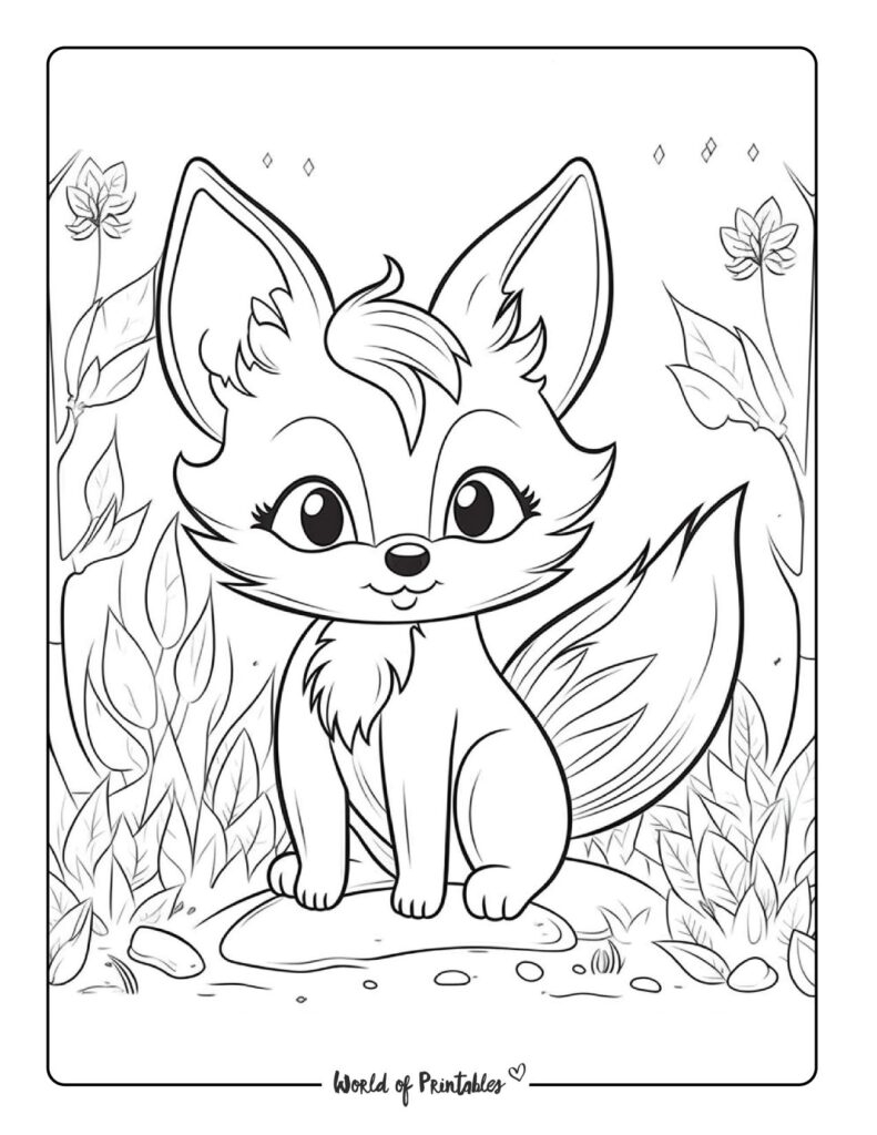 Fox Coloring Pages For Kids Adults World Of Printables