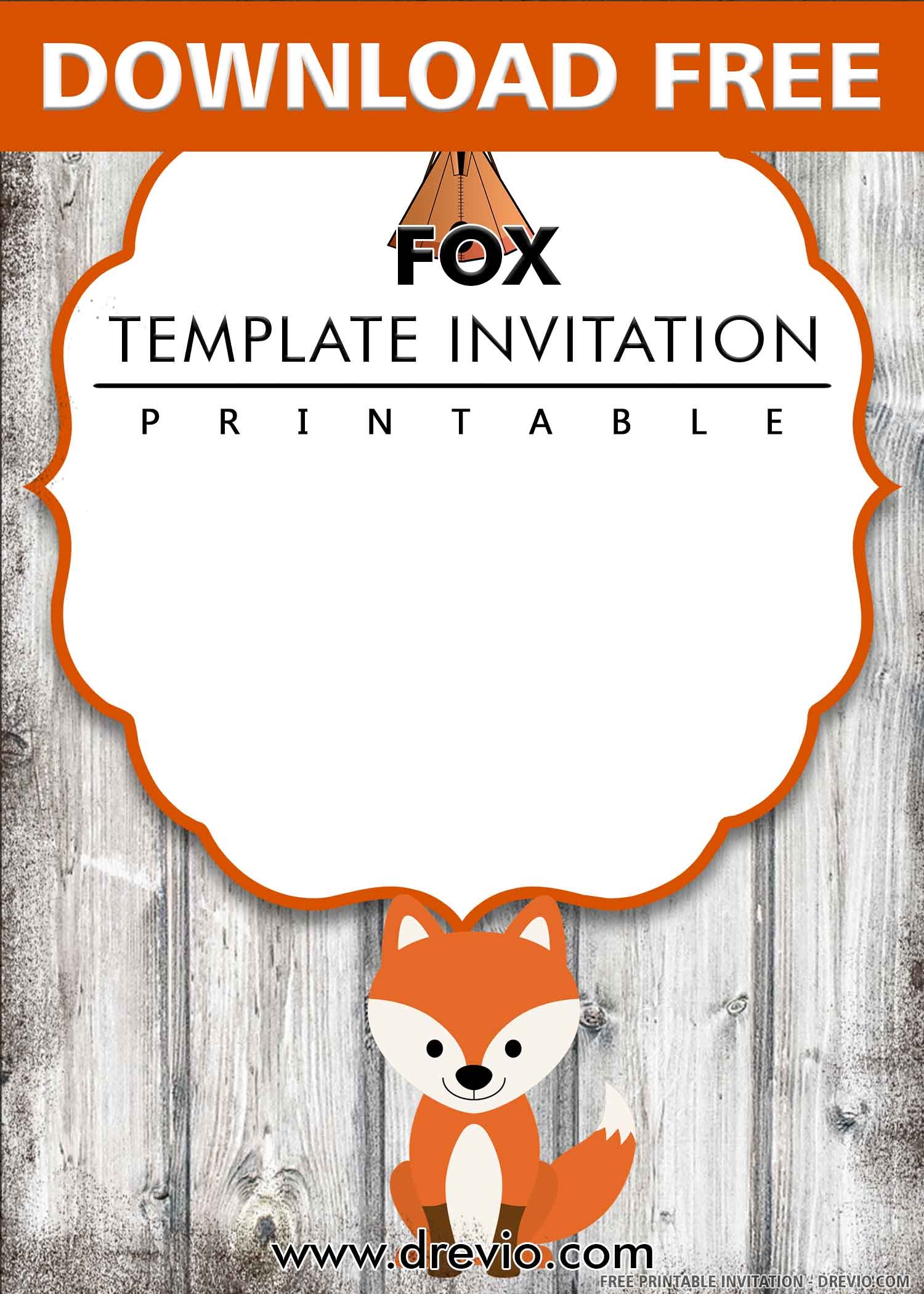 Fox invitation template watermark Download Hundreds FREE PRINTABLE 