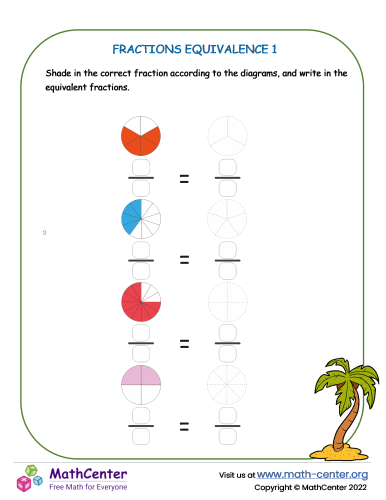 Fraction Equivalence with Diagrams Worksheet 1 Worksheets Math 
