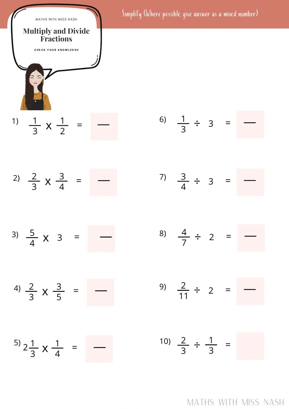 Fraction Multiplication Division Worksheet Divisonworksheets