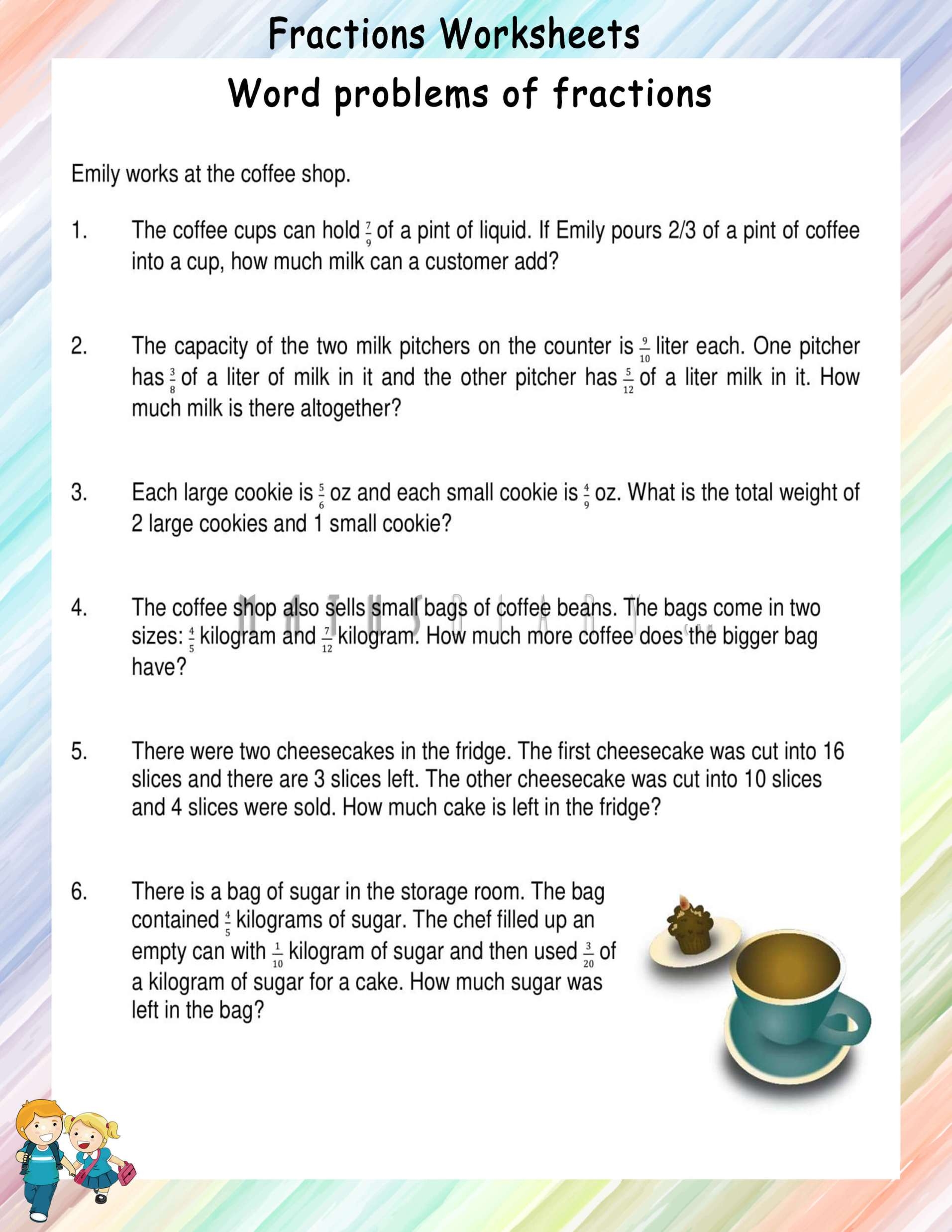 Fraction Word Problems Worksheets Worksheets Library