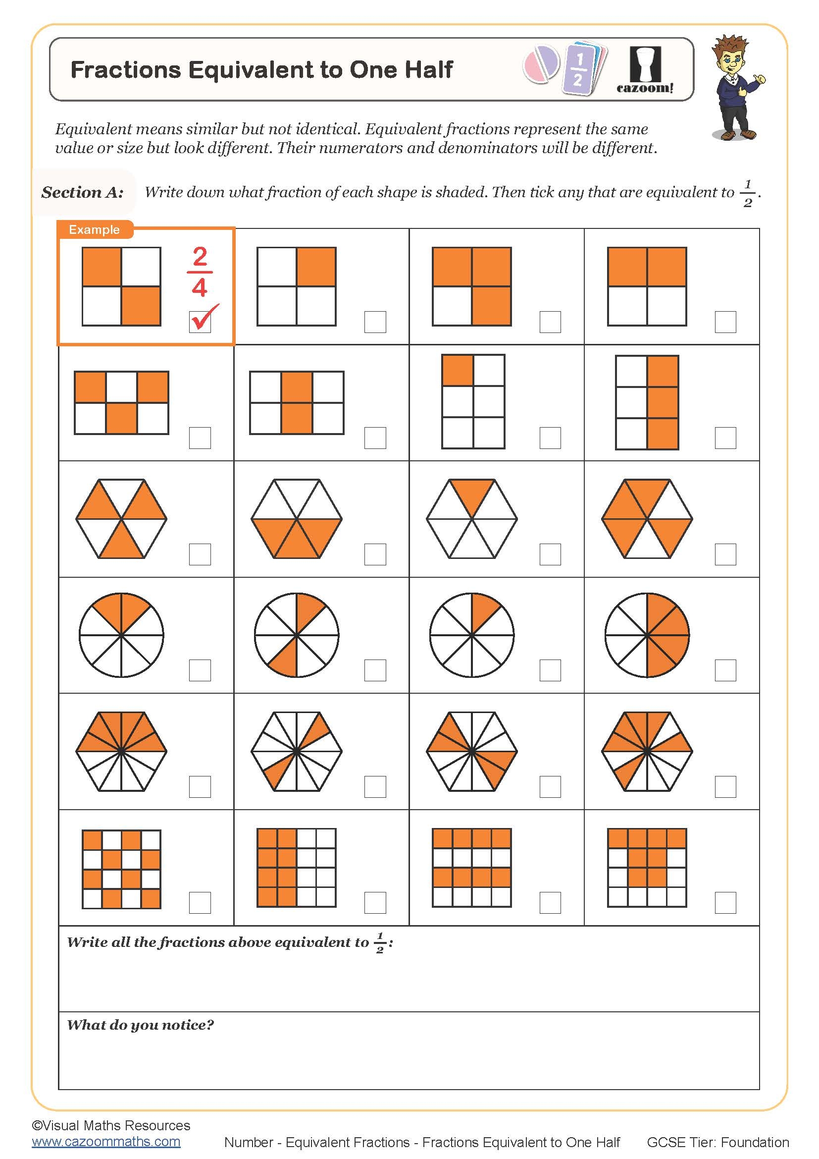 free fractions worksheets