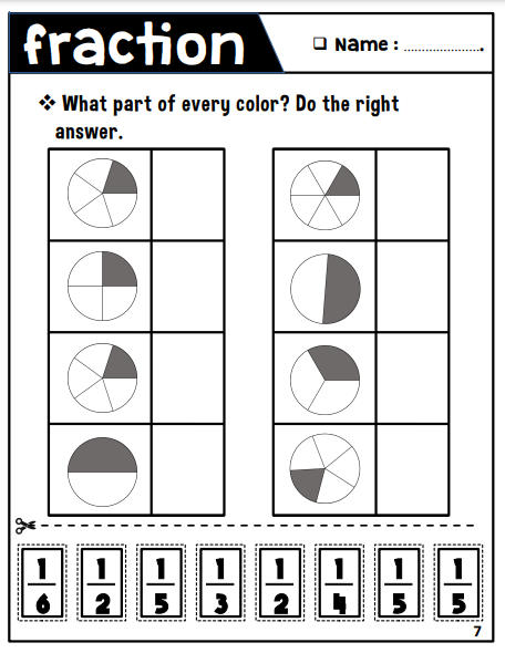 Fractions Math Worksheets For 1st And 2nd Graders Worksheets Library