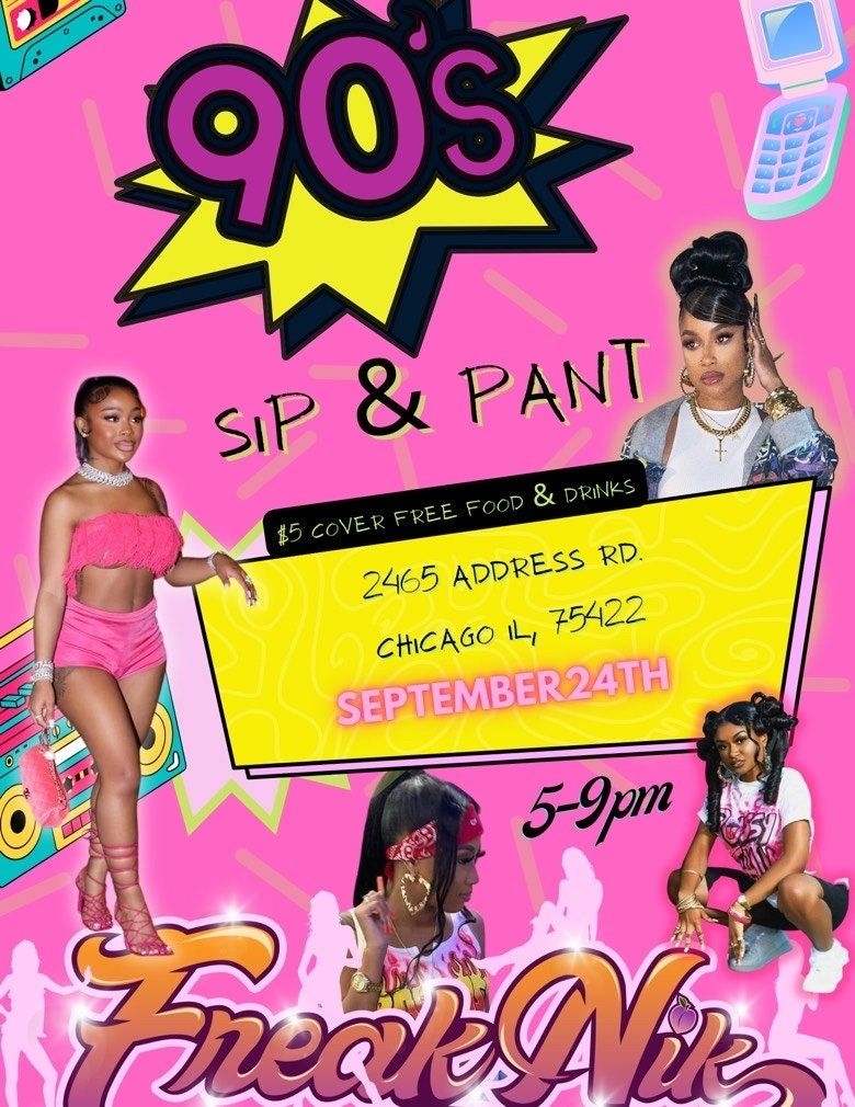 Freaknik Party Invite DIY Canva Template Birthday Party Event