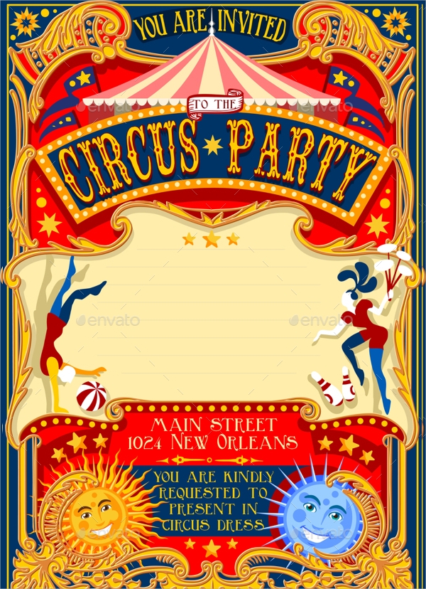 FREE 10 Circus Party Invitation Templates In PSD EPS AI MS Word 
