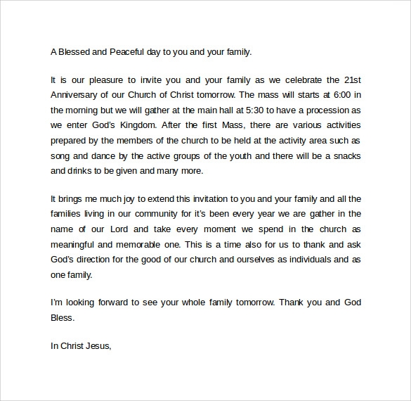 FREE 31 Sample Invitation Letter Templates In PDF MS Word Google Docs