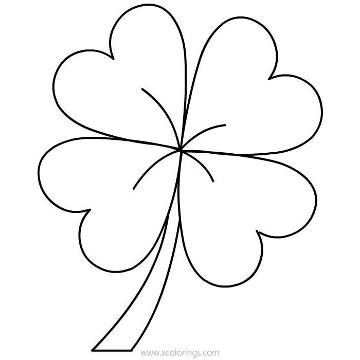 4 Leaf Clover Coloring Pages