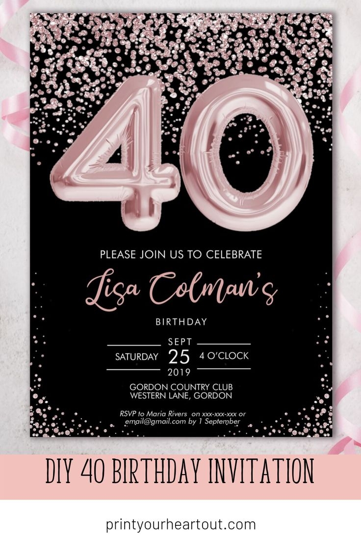 female free 40th birthday invitations templates