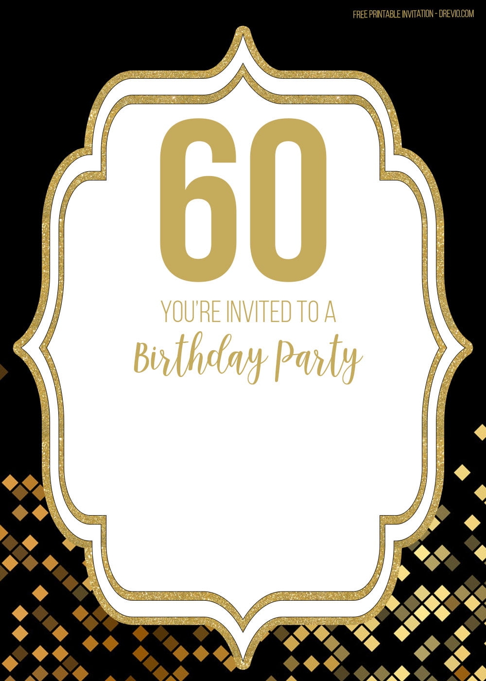 FREE 60th Birthday invitation template Simple FREE Invitation 