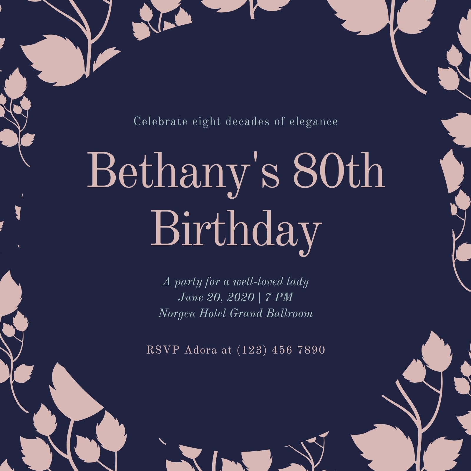 Free 80Th Birthday Invitation Templates