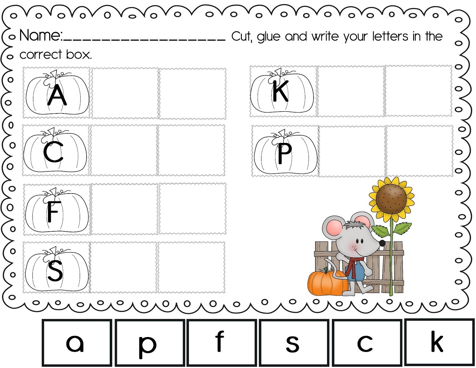pre k abc worksheets