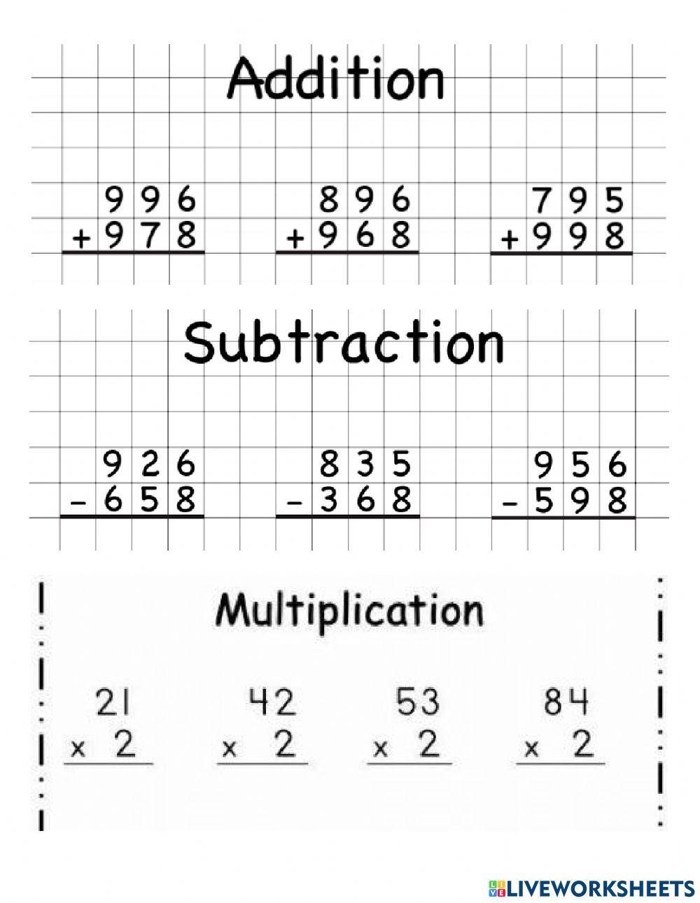 Free Add Subtract Multiply Divide Worksheet Download Free Add Subtract