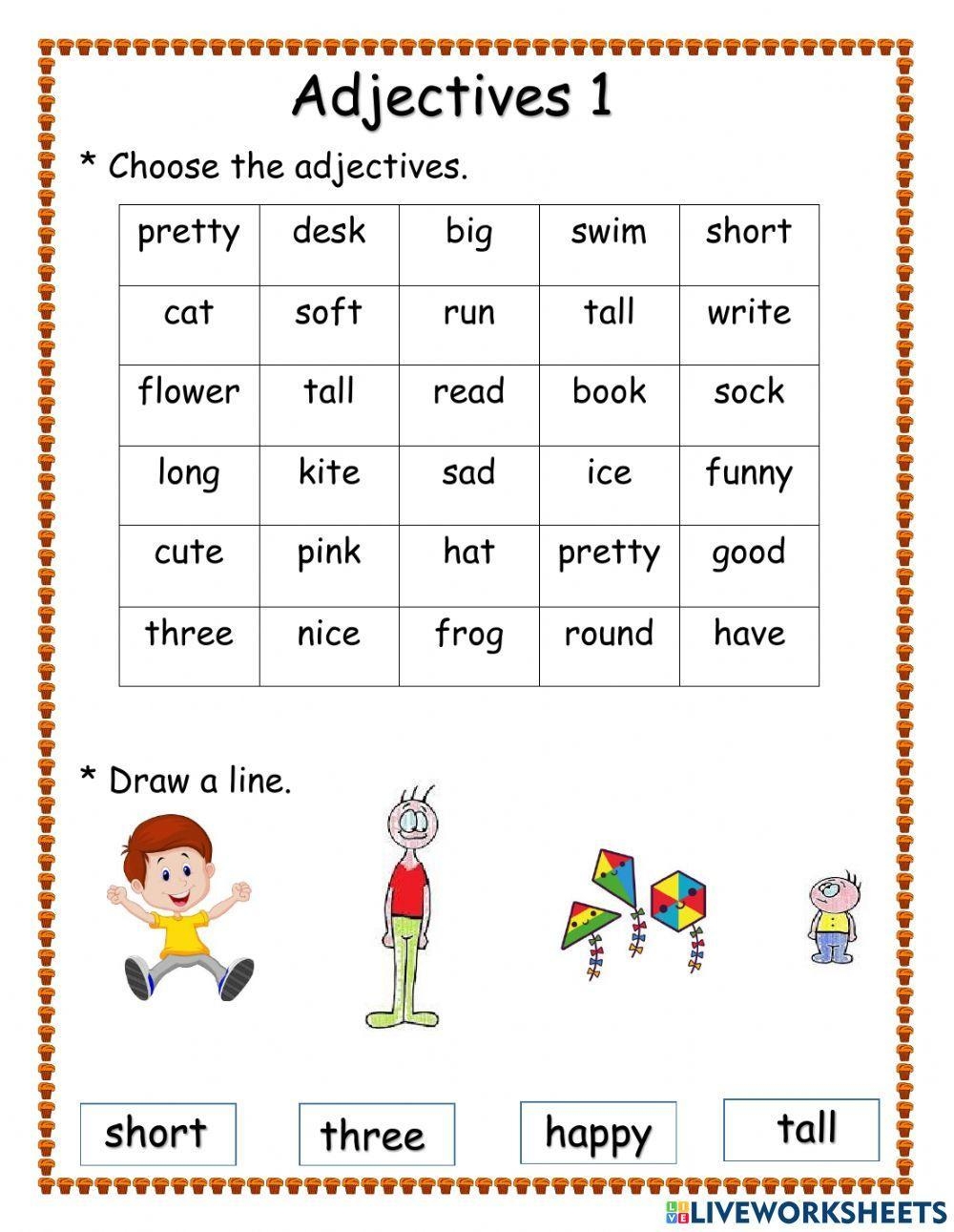 Free Adjectives Worksheet 1st Grade Download Free Adjectives Worksheet