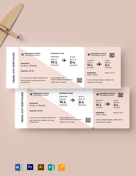 free airline ticket template invitation