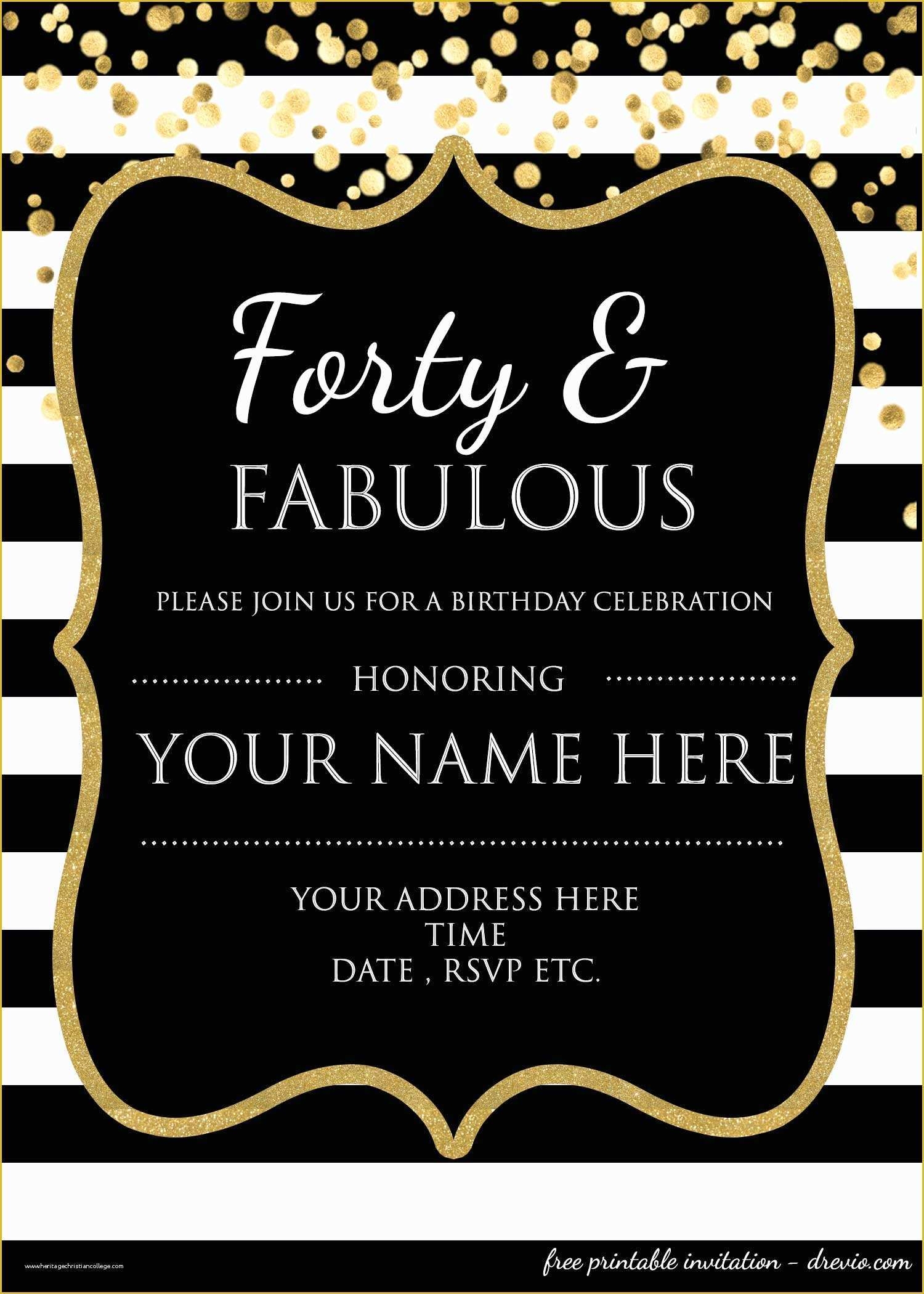 Free Anniversary Invitation Templates Of 40th Birthday Invitation