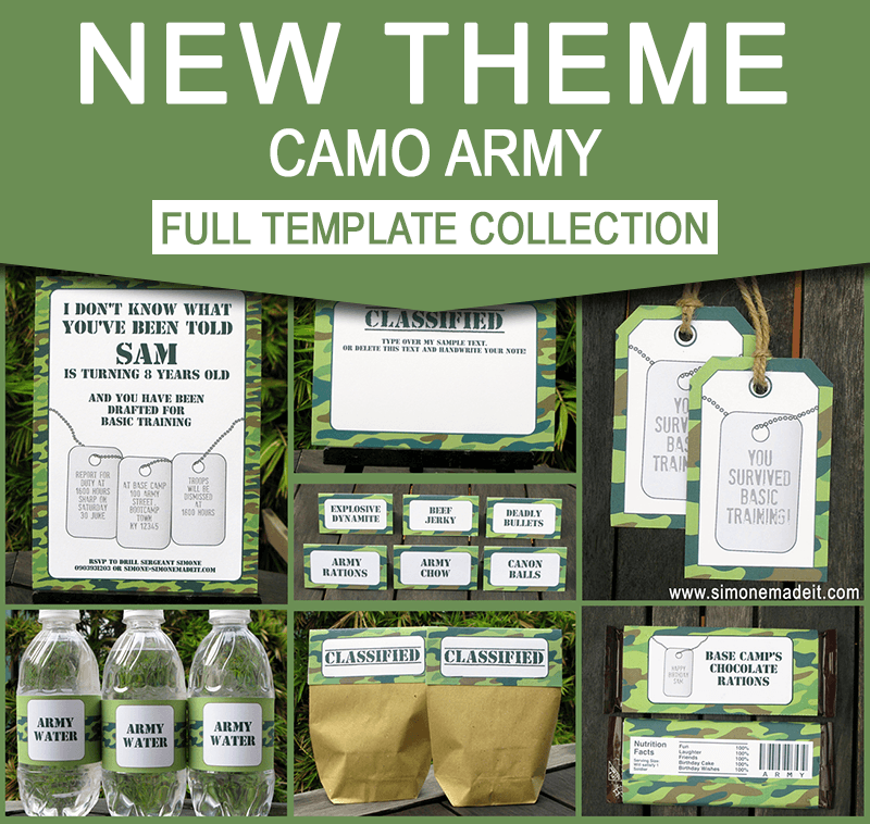 Free Army Birthday Party Invitation Template