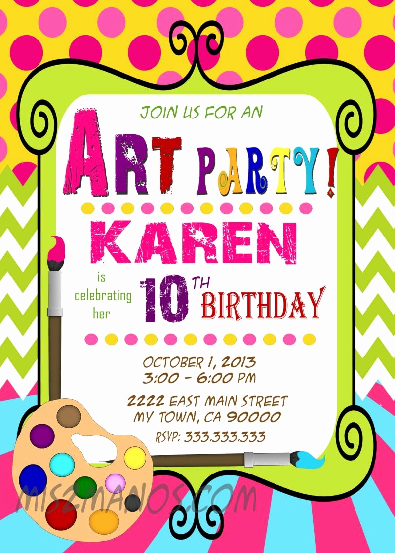 Free Art Party Invitation Templates Collegio Sanlorenzo Template