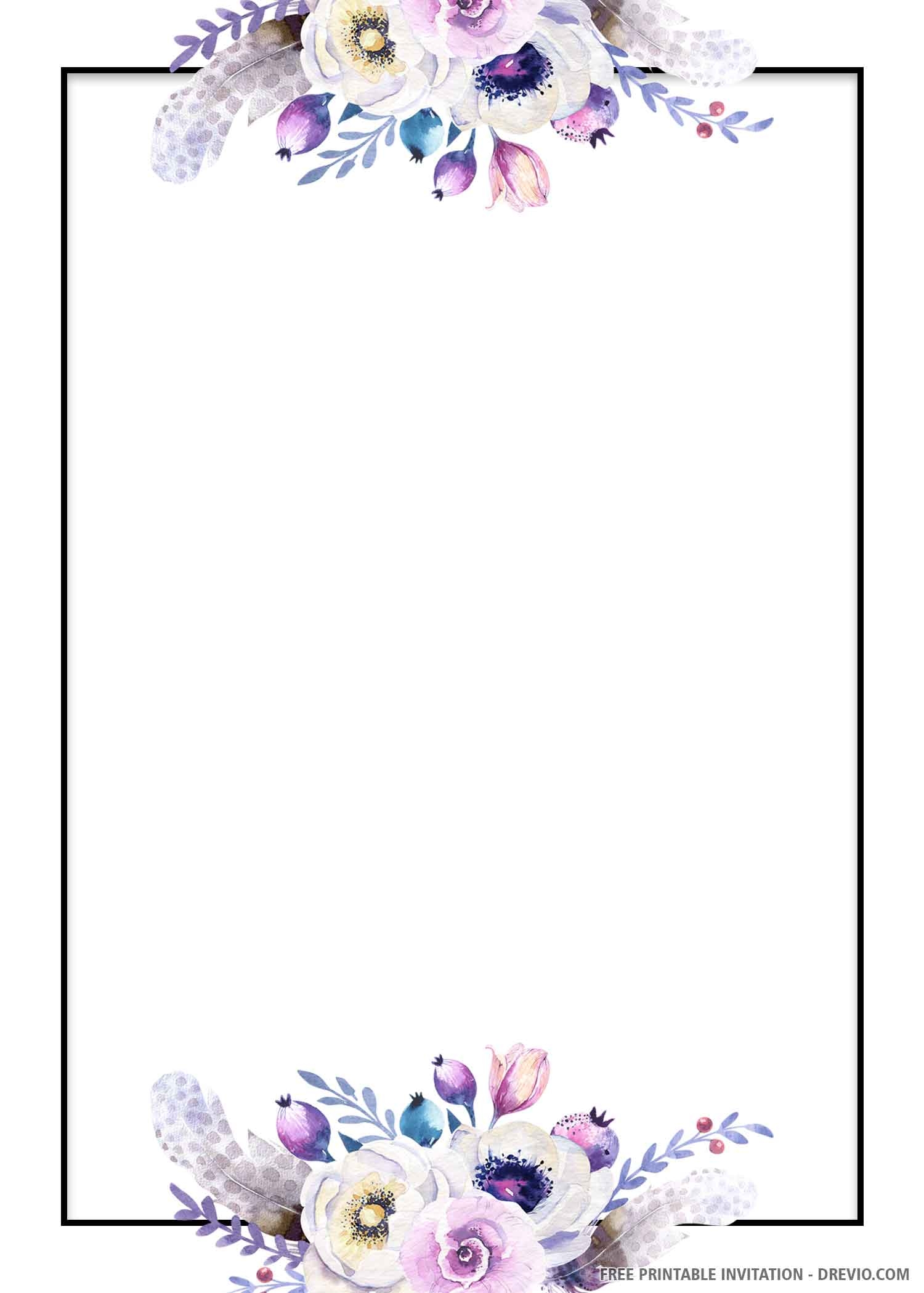 flower wedding invitation templates free
