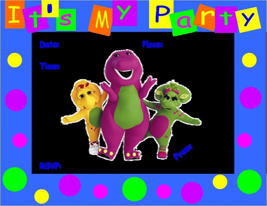 Free Barney Birthday Invitation Templates Barney Birthday Invitations