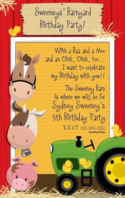Free Barnyard Party Invitation Templates