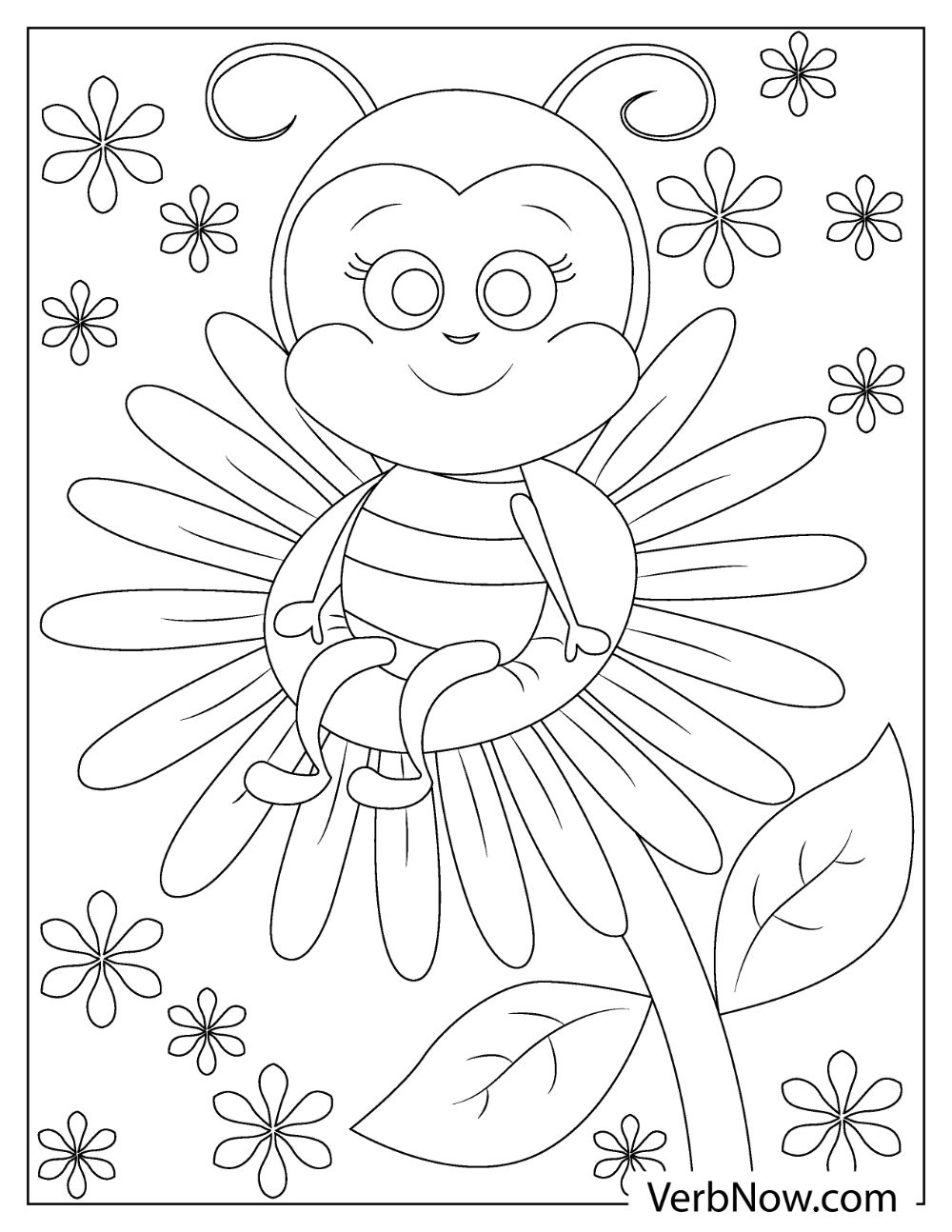 Free BEE Coloring Pages Book For Download Printable PDF VerbNow
