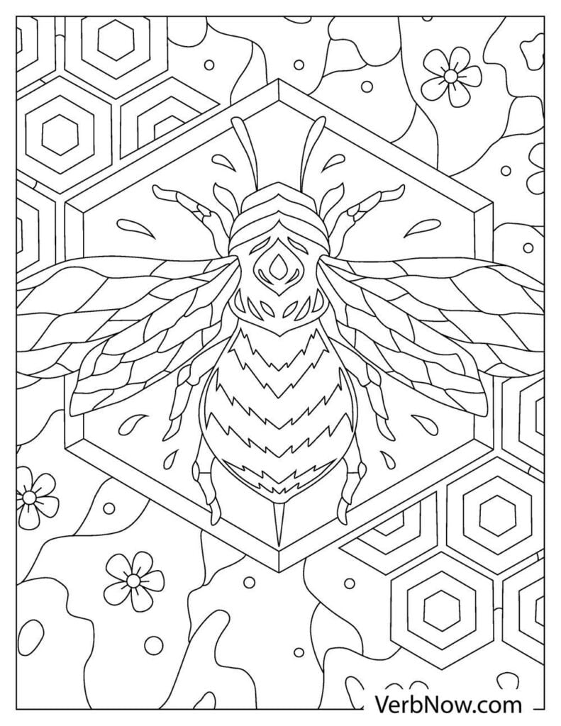 free bee coloring pages