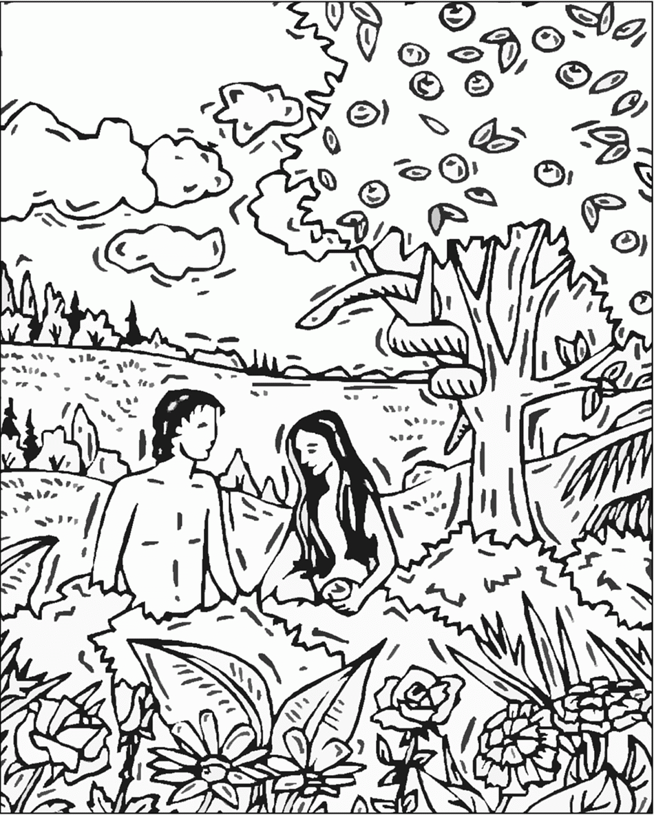 Free Bible Coloring Pages Of Adam And Eve Coloring Home