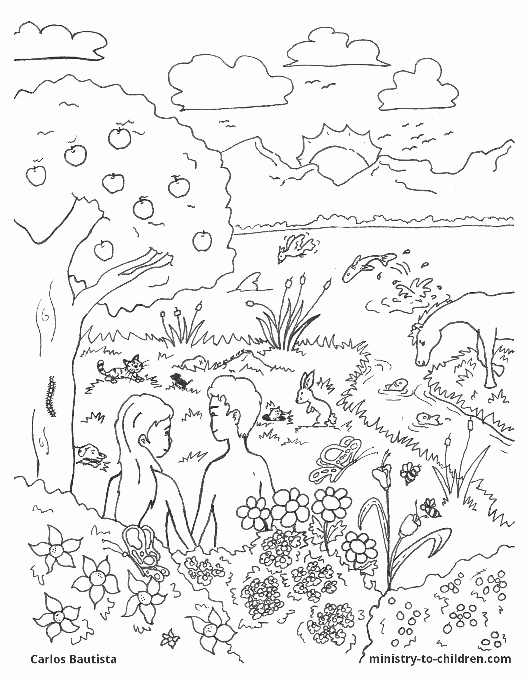 creation coloring pages free