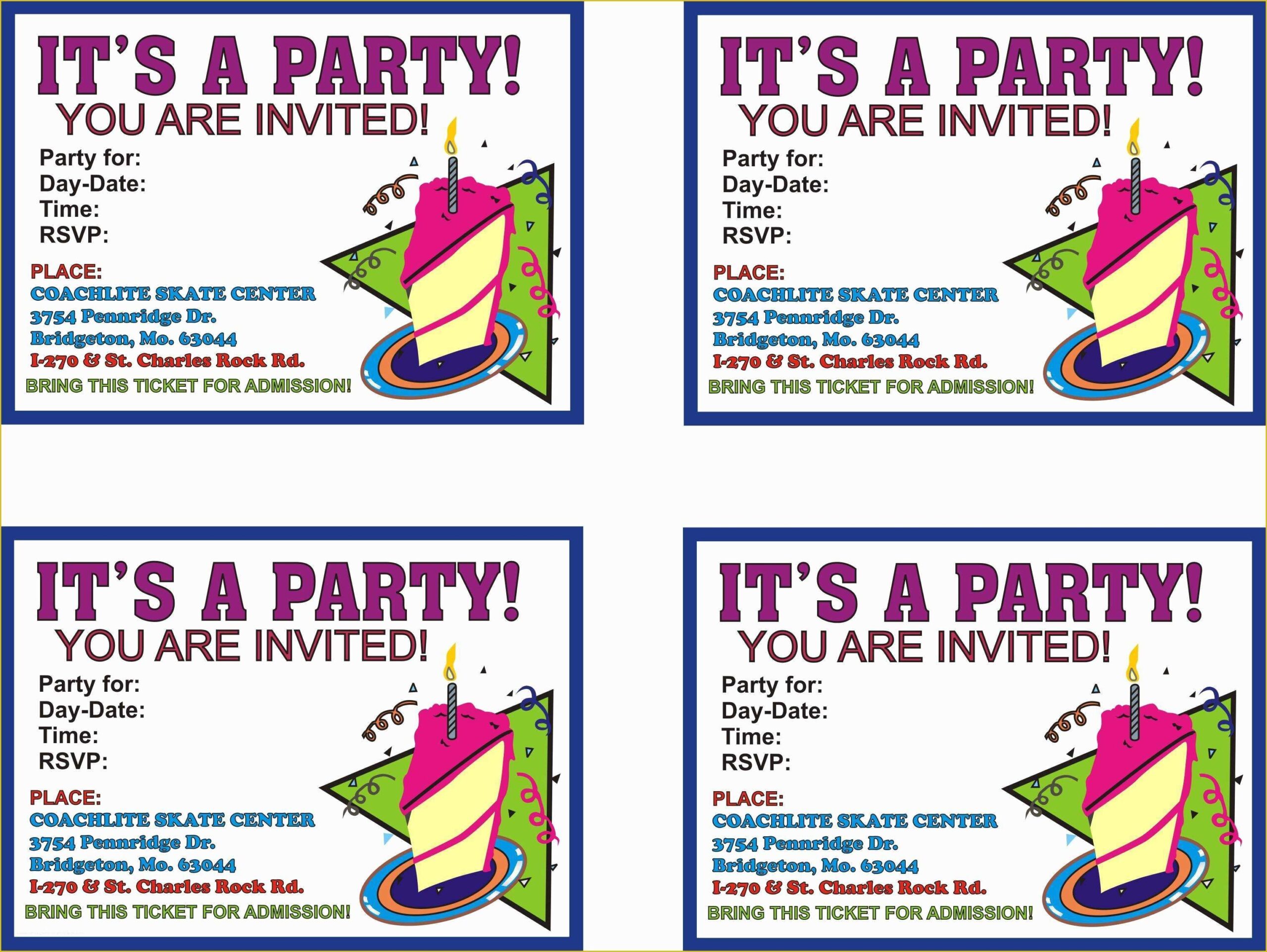 free birthday party invitation templates with photo