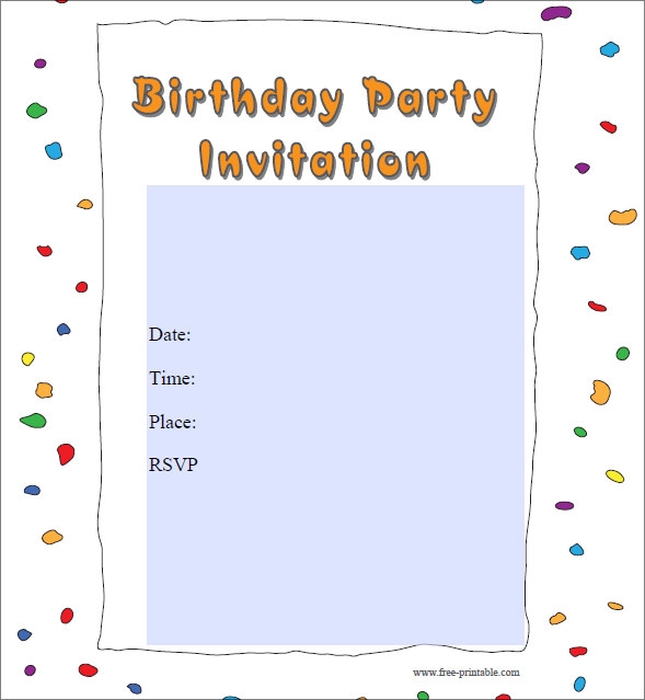 free birthday party invitation templates word
