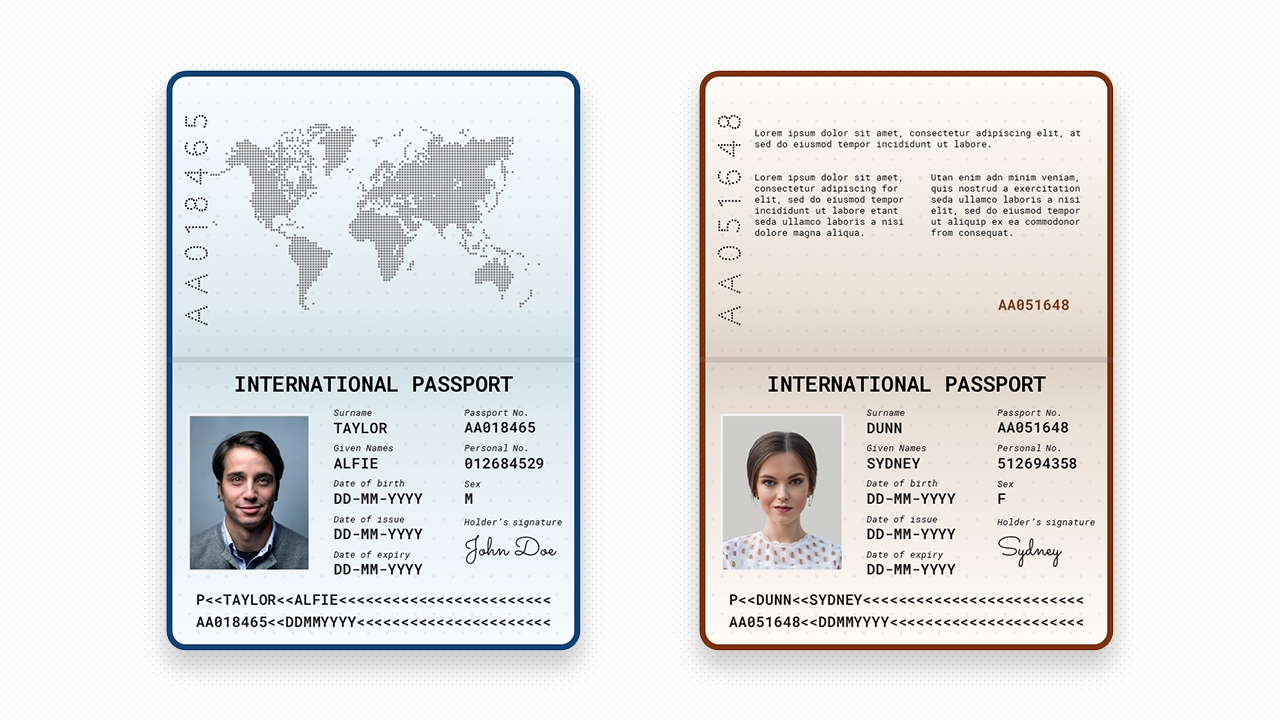 Free Blank Passport Template PowerPoint Google Slides