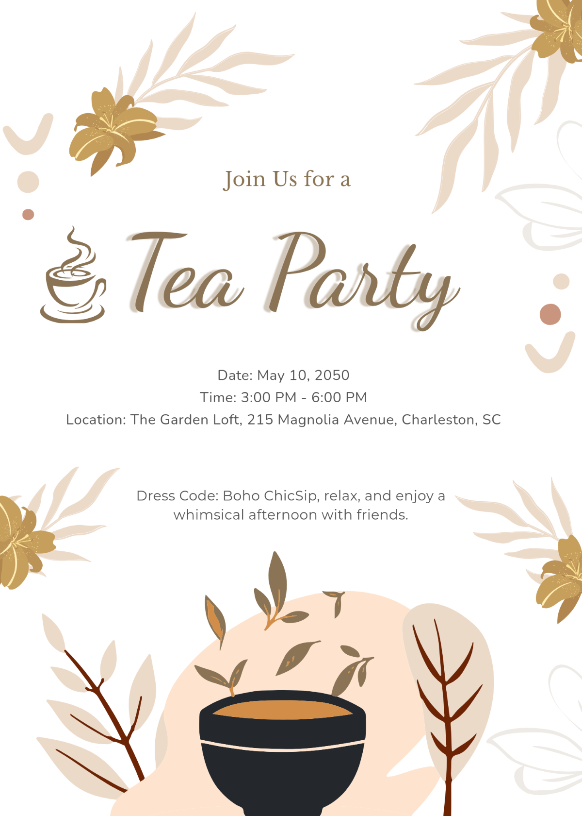 Free Boho Invitation Template To Edit Online
