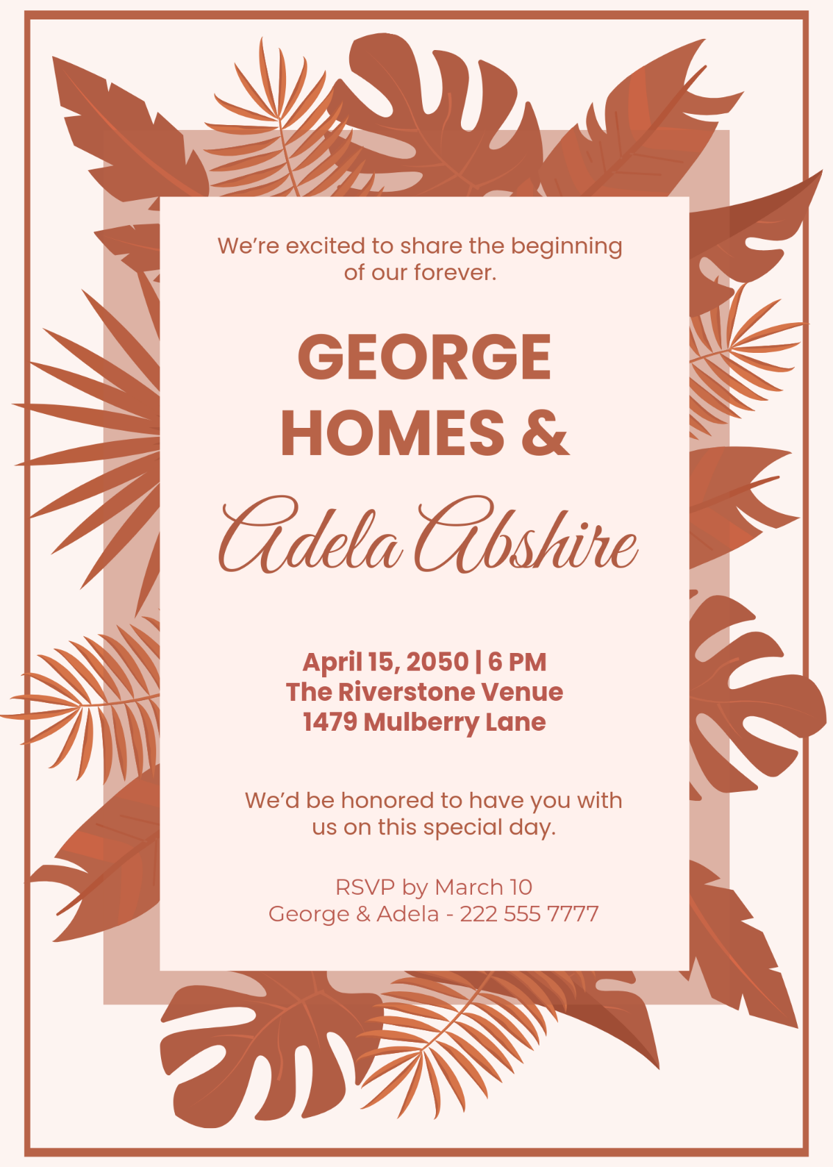 free boho invitation template