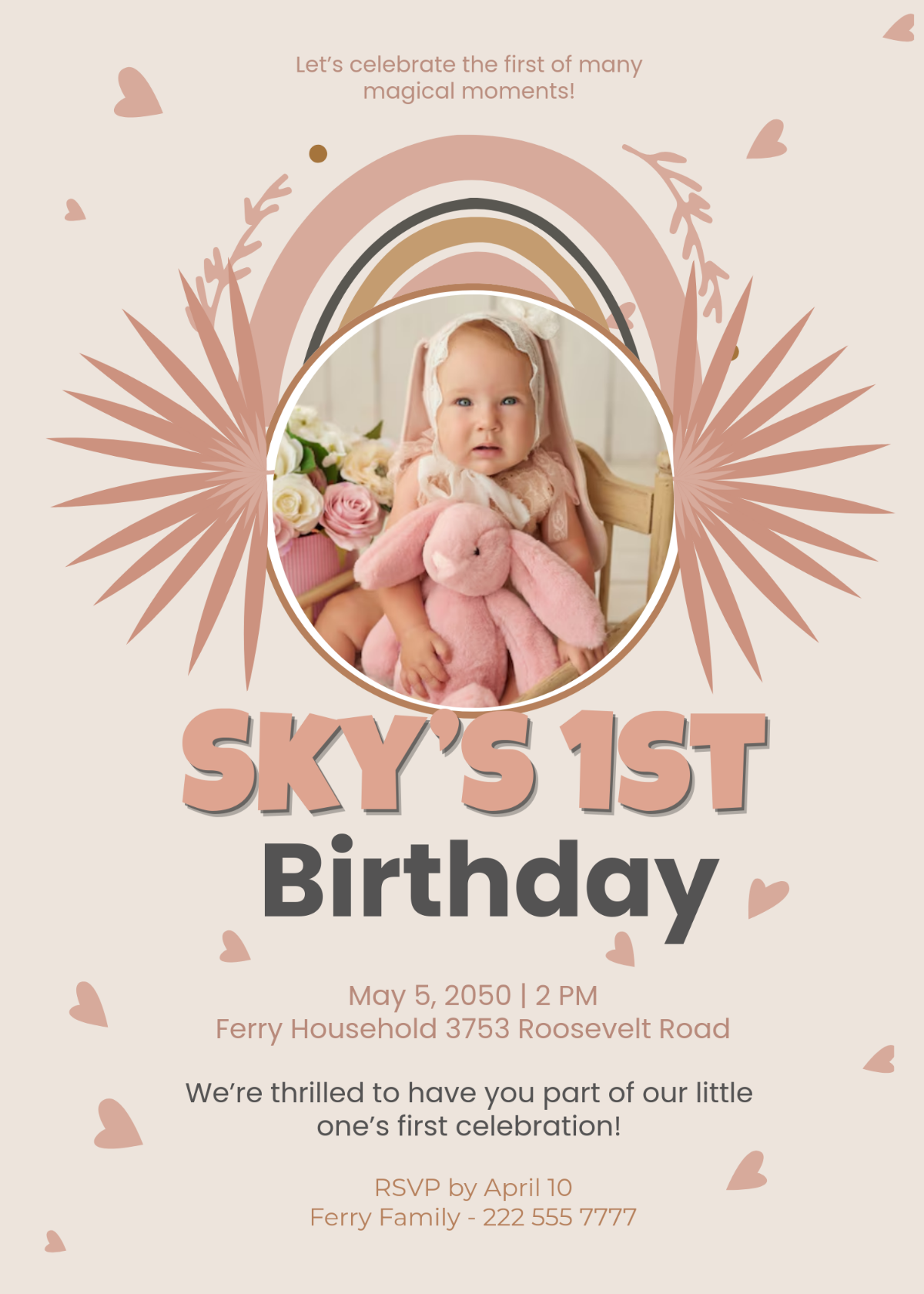 Free Boho Invitation Template To Edit Online