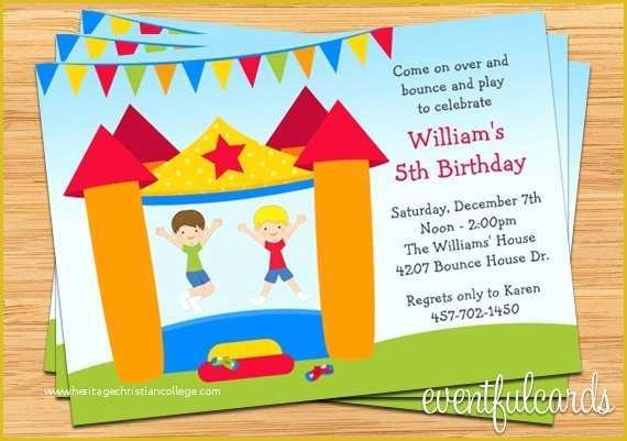 Free Bounce Party Invitation Template Of Bounce House Birthday Party 