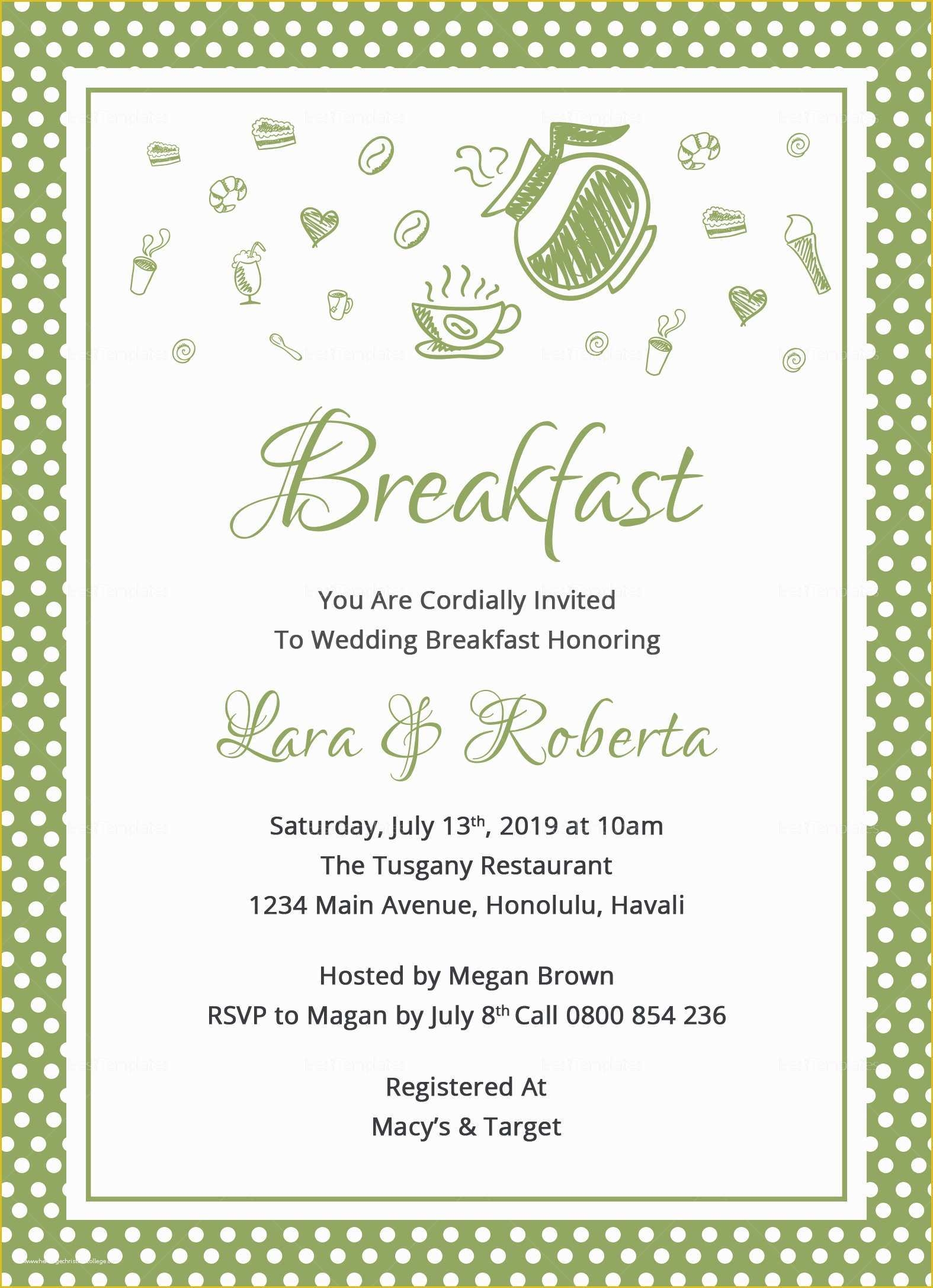 free breakfast at tiffany's invitation template