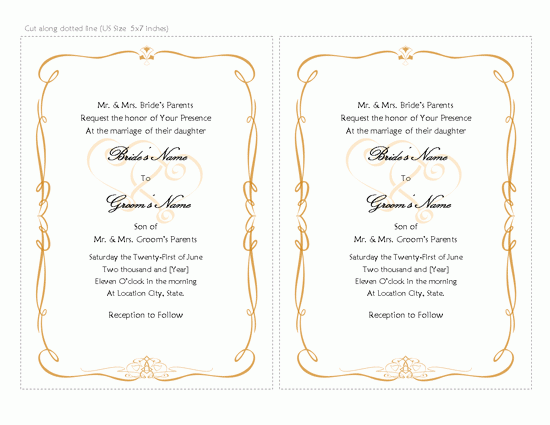 Free Bridal Invitation Templates