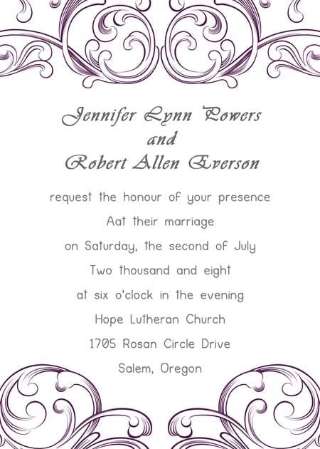 Free Bridal Invitation Templates
