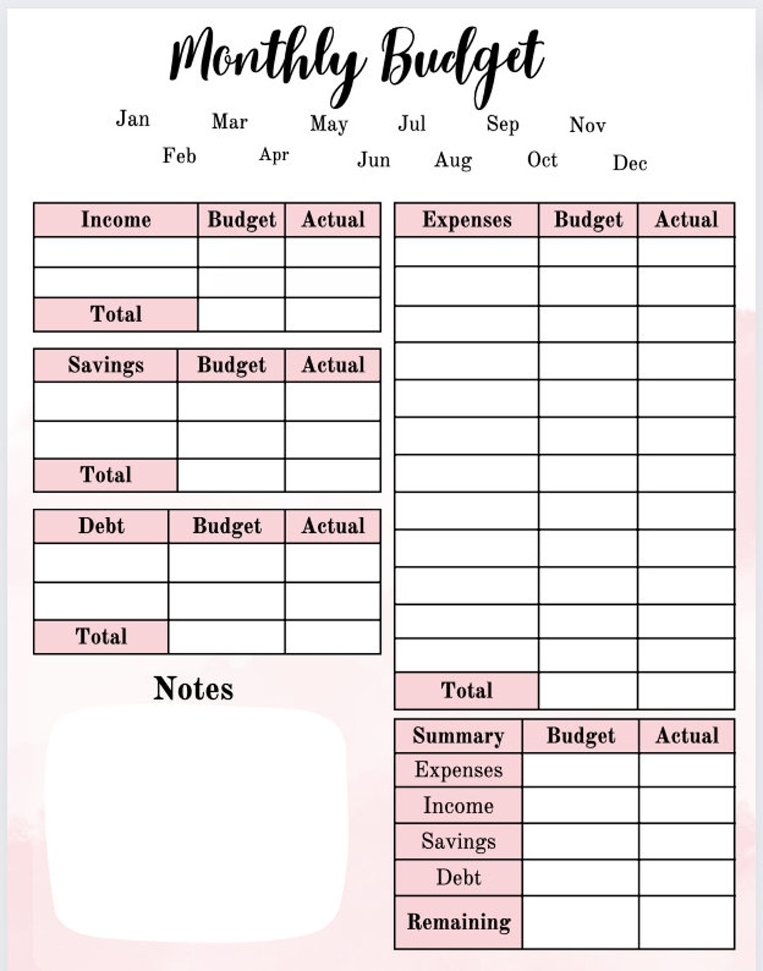 FREE Budget Sheet Template Printable And Editable Worksheets Library