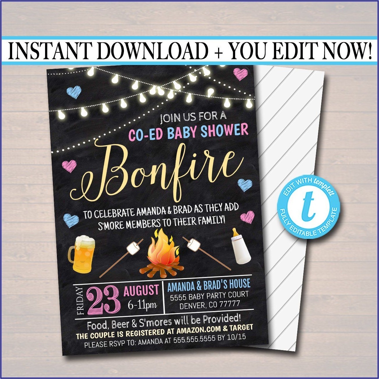 Free Bumble Bee Gender Reveal Invitation Template Template 2 Resume