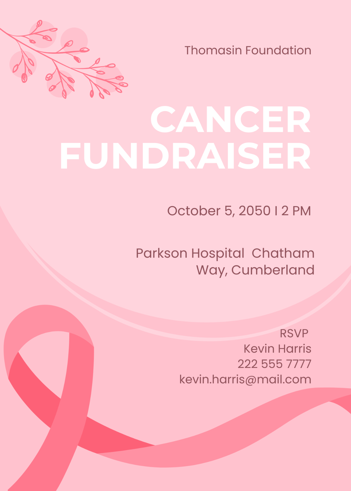 Free Cancer Fundraiser Invitation Template Edit Online Download 