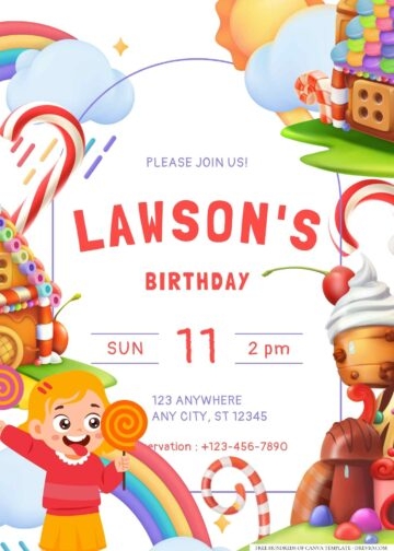 free candyland birthday invitation templates