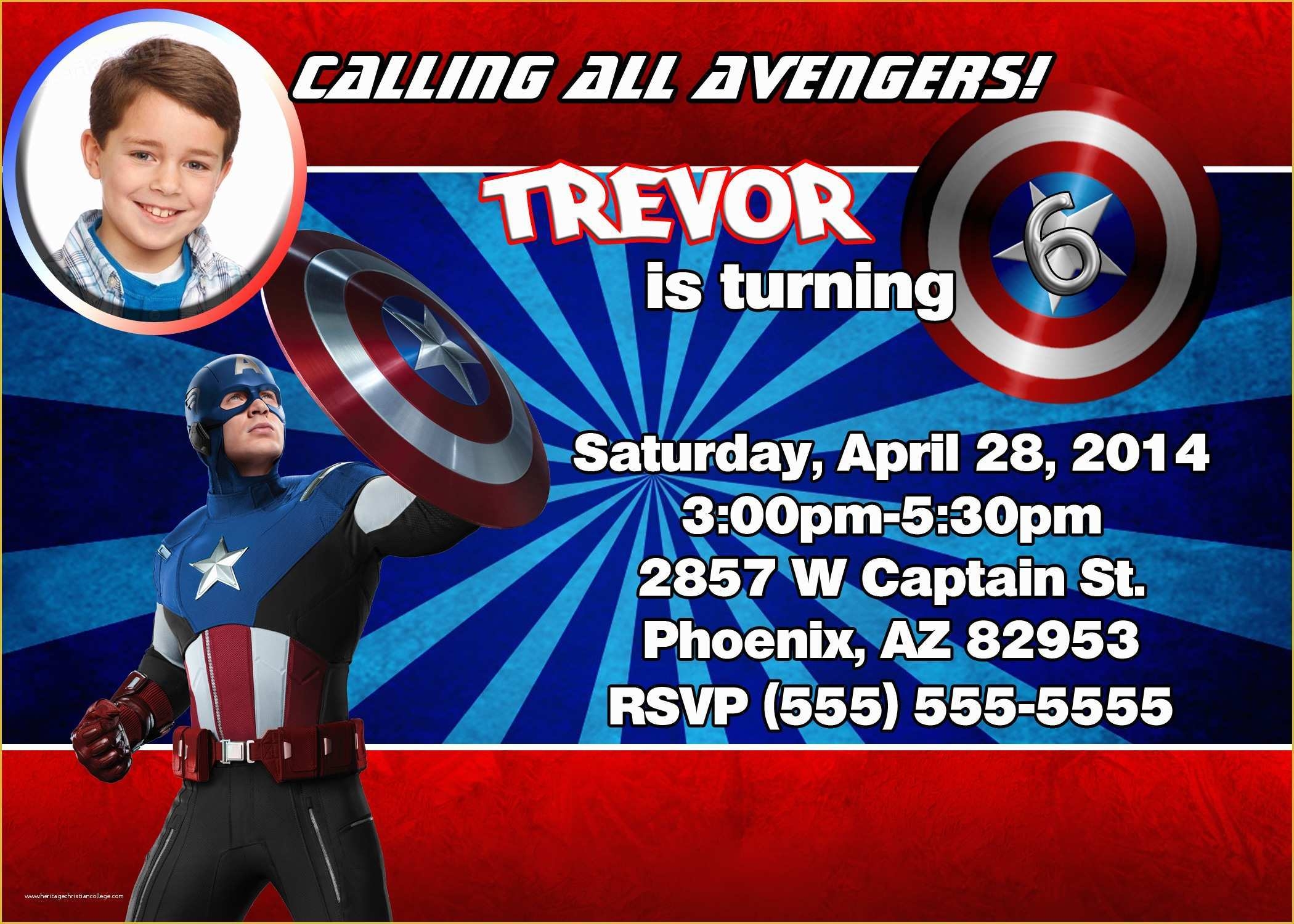 Free Captain America Invitation Templates Of Birthday Invitation Cards 