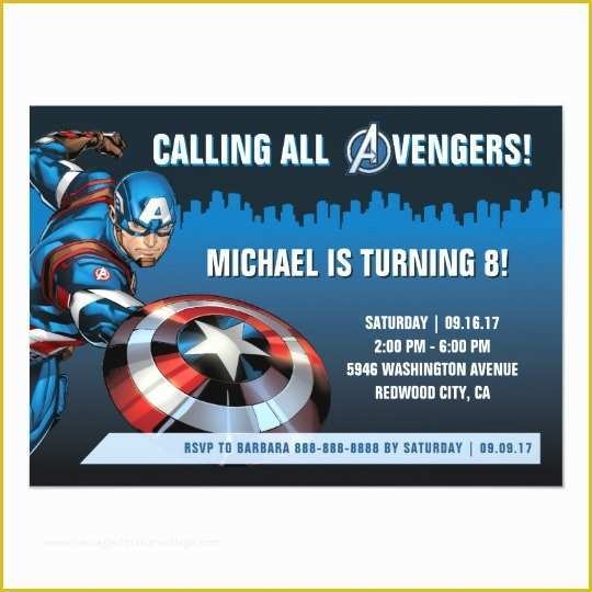 Free Captain America Invitation Templates Of Captain America Birthday 