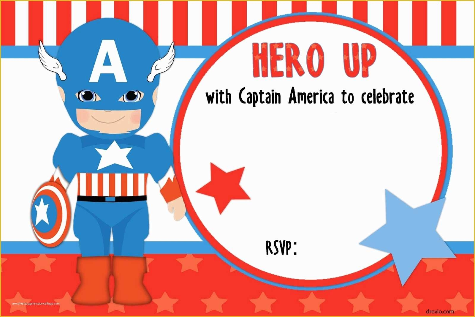 Free Captain America Invitation Templates Of Free Printable Captain