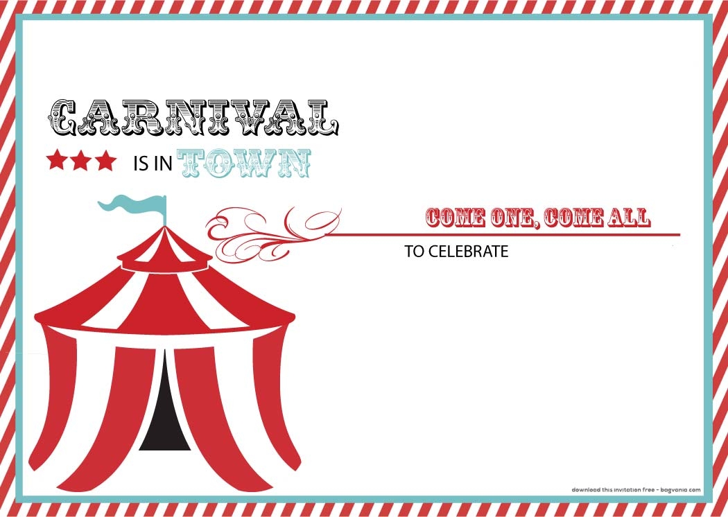 FREE Carnival Birthday Invitations Bagvania FREE Printable Invitation 
