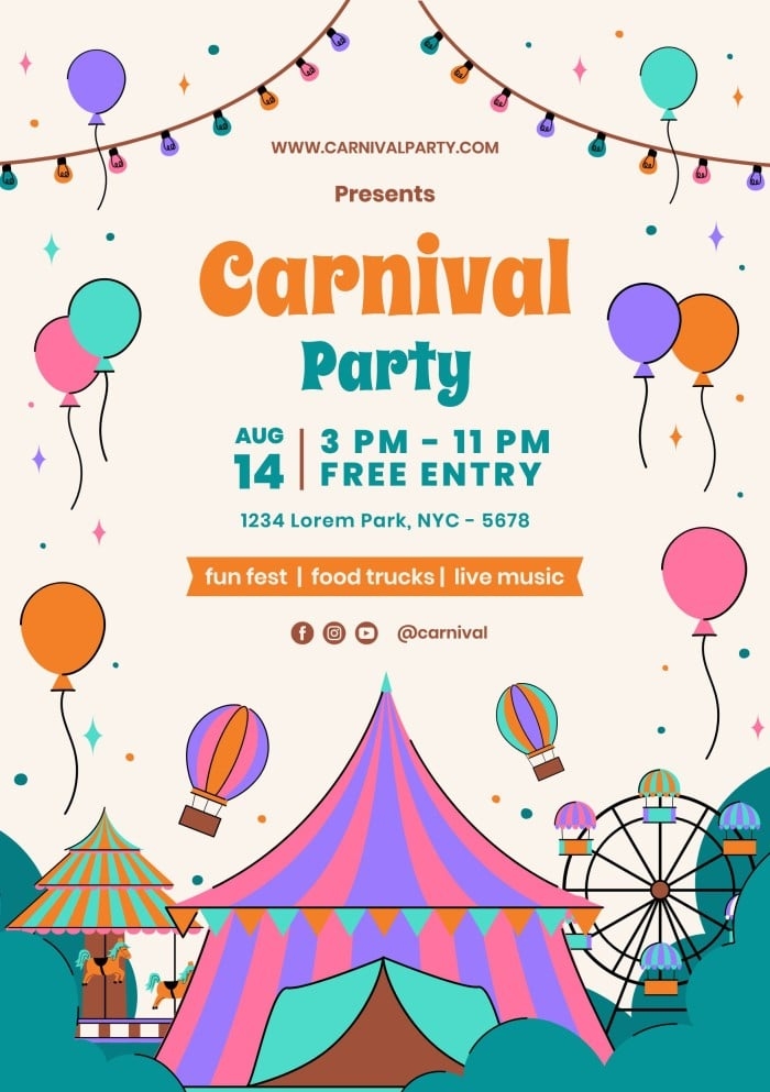 Free Carnival Invitations Templates To Customize Wepik