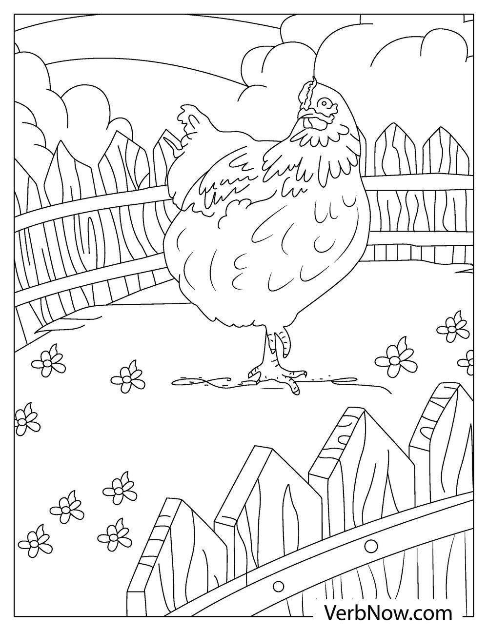 Free CHICKEN Coloring Pages Book For Download Printable PDF VerbNow