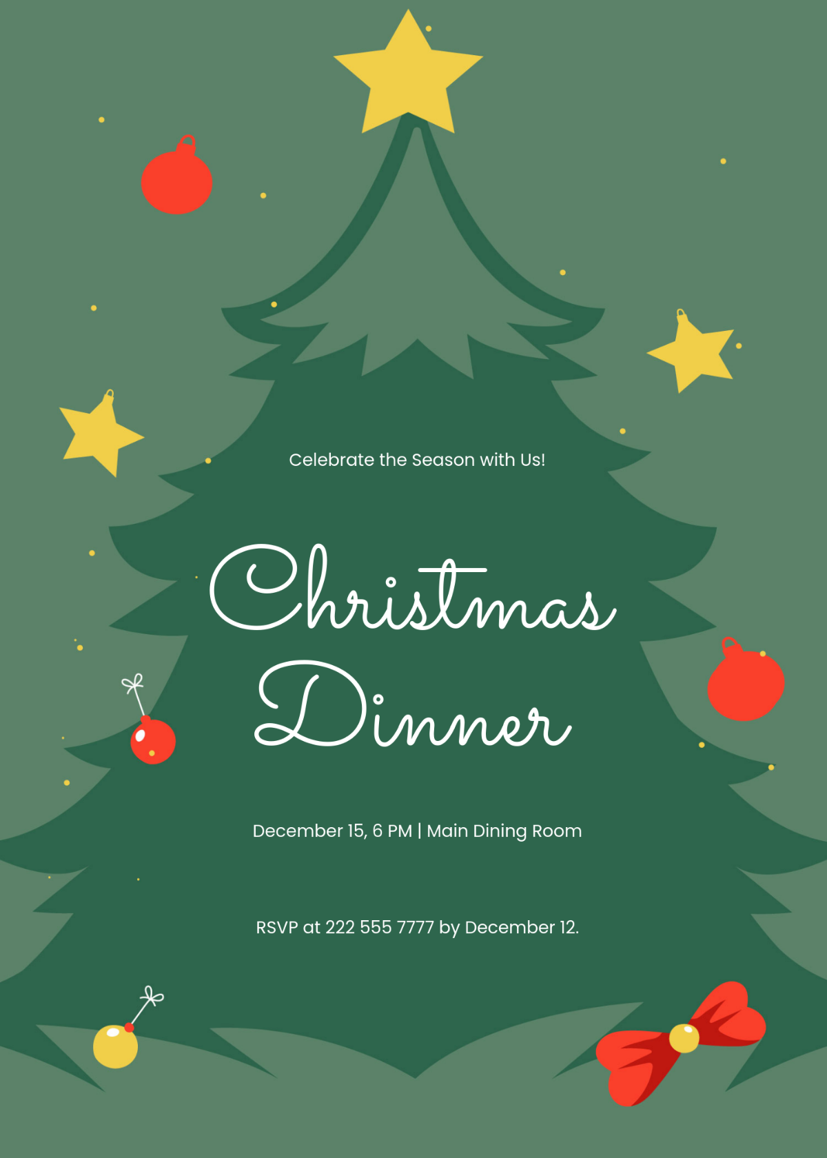 Free Christmas Dinner Invitation Template To Edit Online